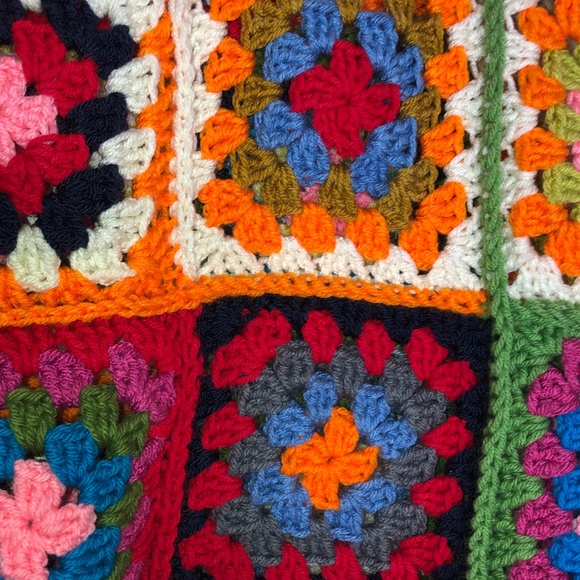 Multicolor Patchwork Oversized Chunky Crochet Pullover Sweater Vest - Picture 9 of 15